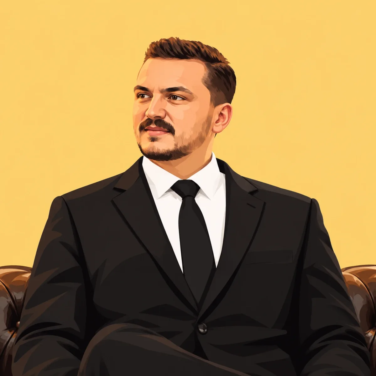 Illustrated portrait of Murat Öztürk
